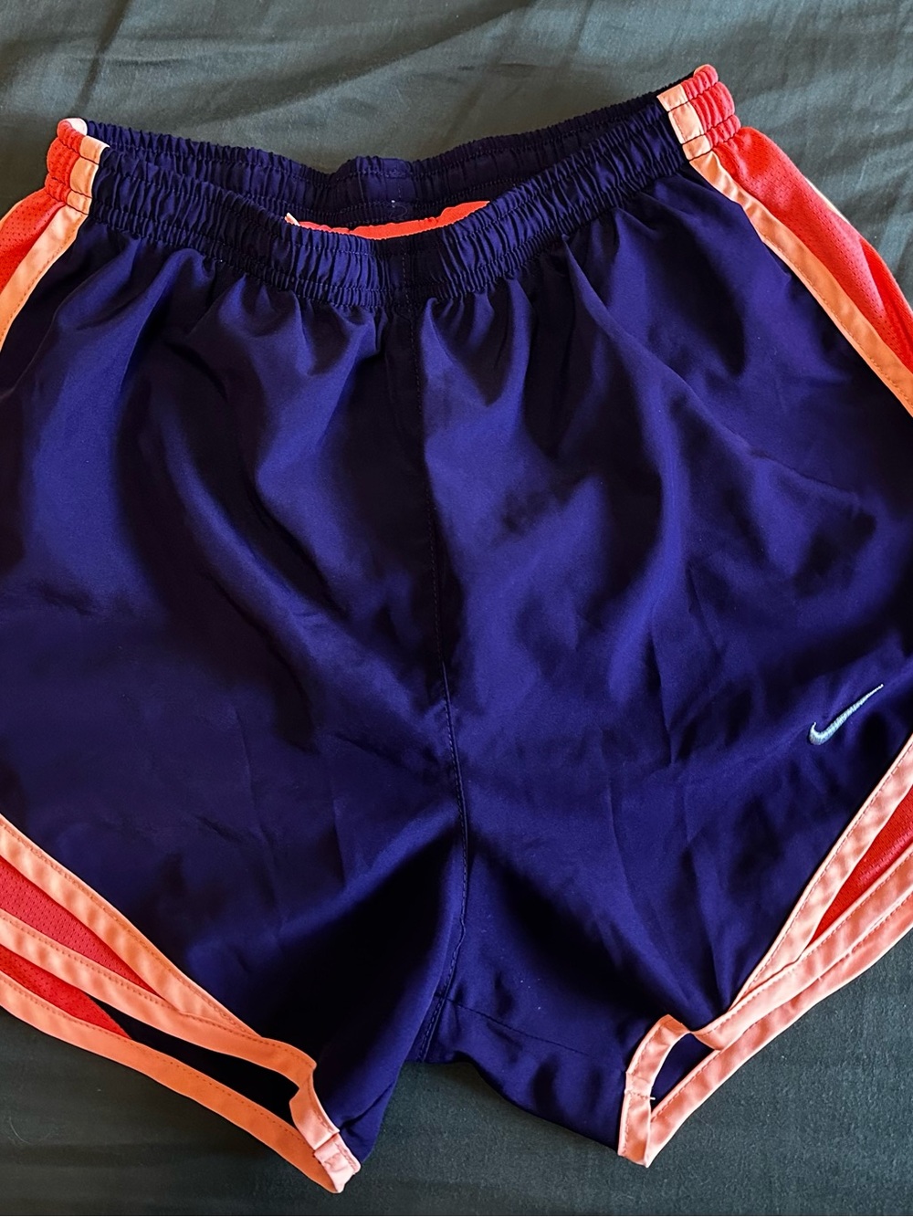 Nike Women’s Purple Athletic Shorts with Coral Trim
